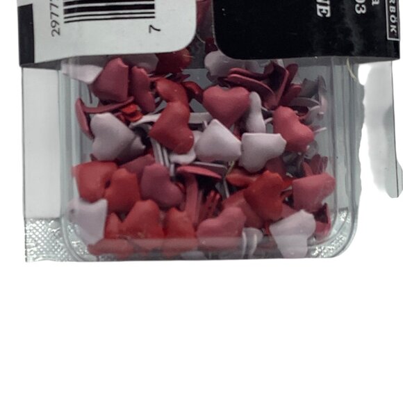 Colorbök 100 Mini Brads Hearts/Red & Round/Metallic Craft Scrapbooking Set of 2 - Picture 3 of 4